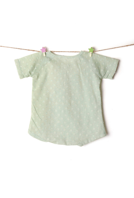 Delicate Light Green Cotton Tee サイズ 6〜9か月