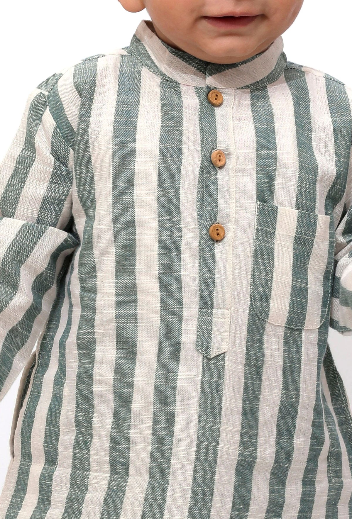 Set of 2 - Isla Green Stripe Tunic Kurta Pajama サイズ 9〜12か月