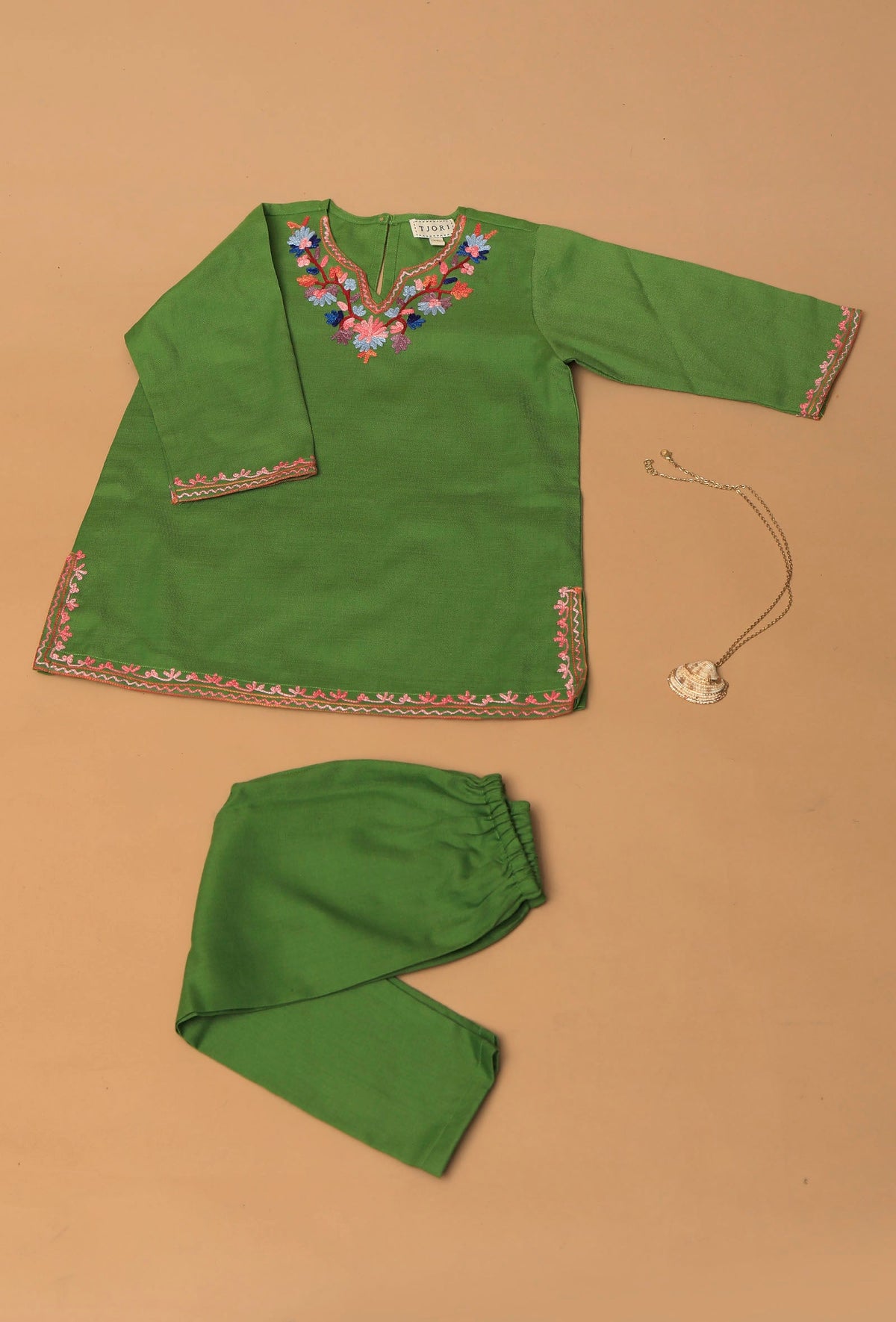 Green Pure Woollen Phiran Set サイズ 0〜3か月
