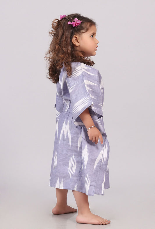 Light Blue Ikat Kaaftan サイズ 6〜7歳