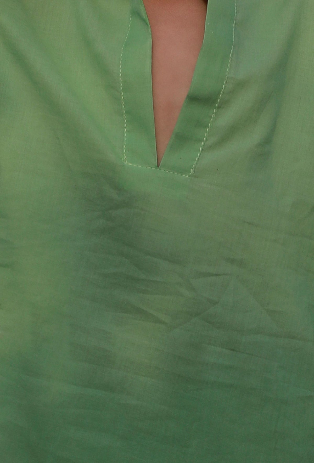 Set of 2: Leafy Green Cotton Kurta and Green Pyjama サイズ 9〜12か月