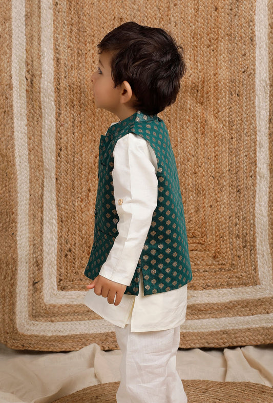 Emerald Green Nehru Jacket サイズ 0〜3か月