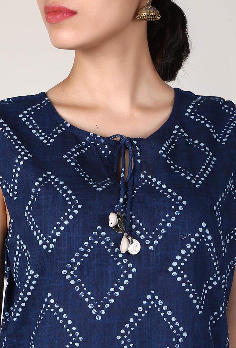 All Over Indian Floral Print Summer Dress サイズ L