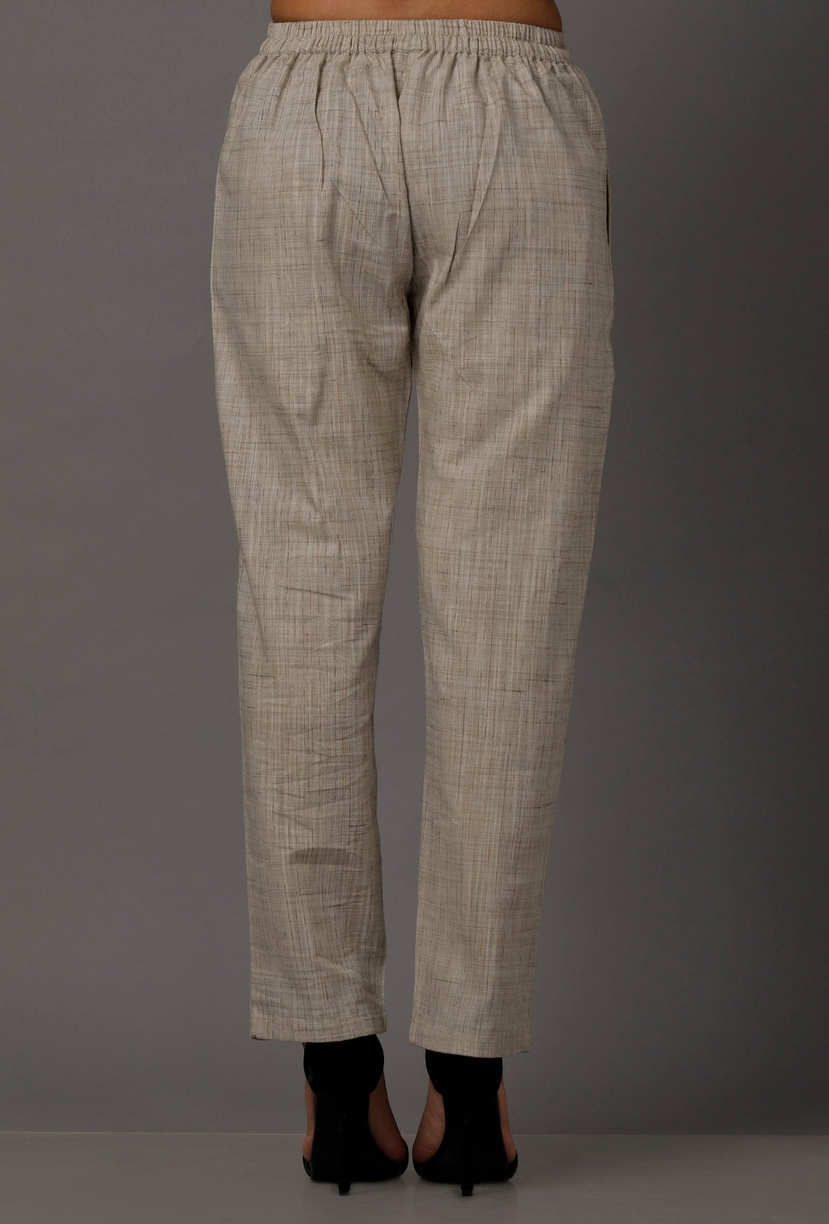 Grey Pure Woven Cotton Pants サイズ S