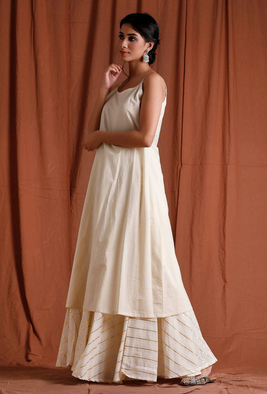 Off White Slip Cotton Kurta サイズ XS