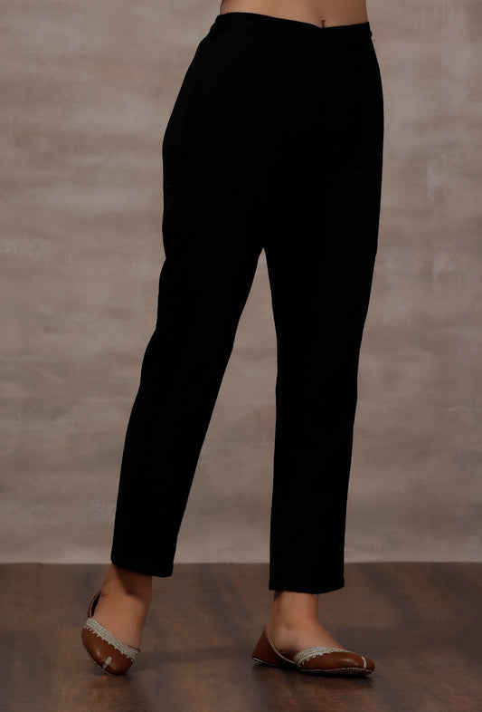 Black Straight Cashmilon Pants サイズ S