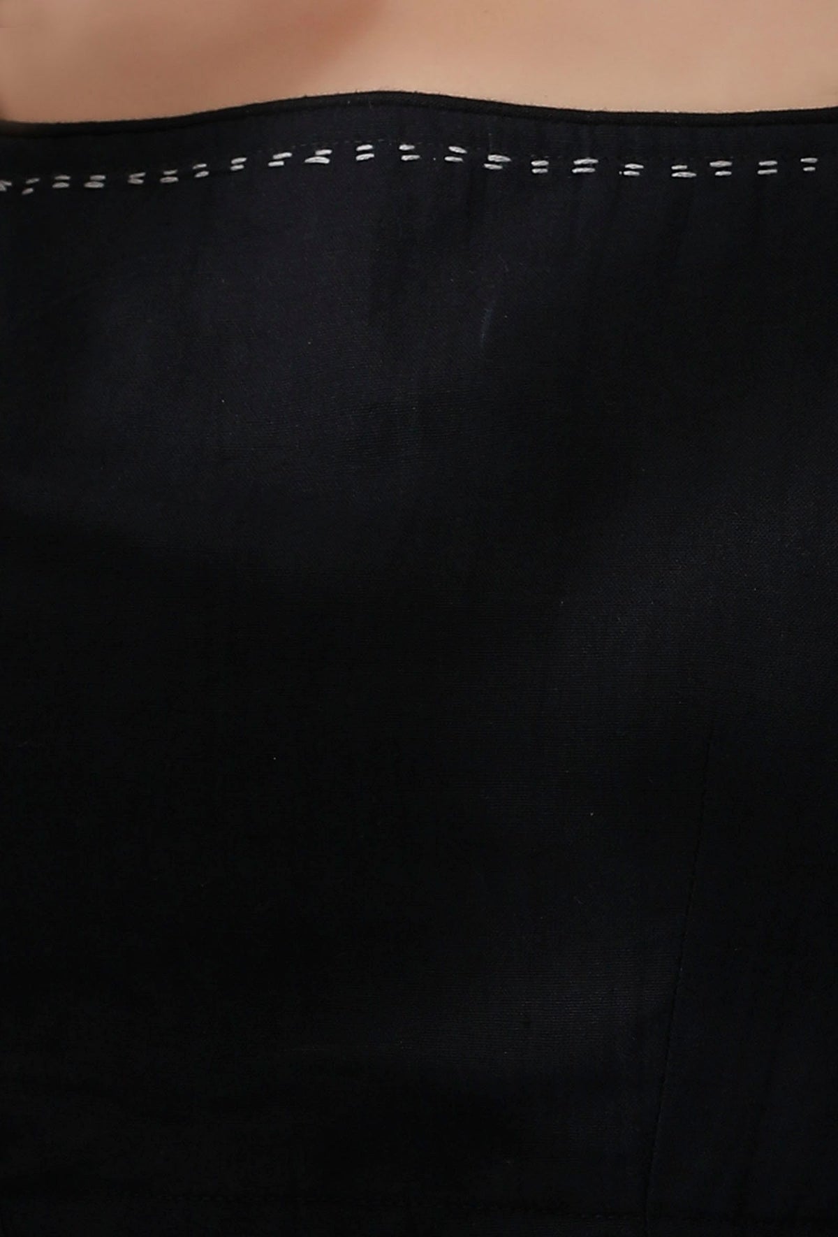 Set of 3: Black Cotton Flared Overlay, Black Cotton Crop Top with Black and Grey Ikkat Culottes サイズ XXL