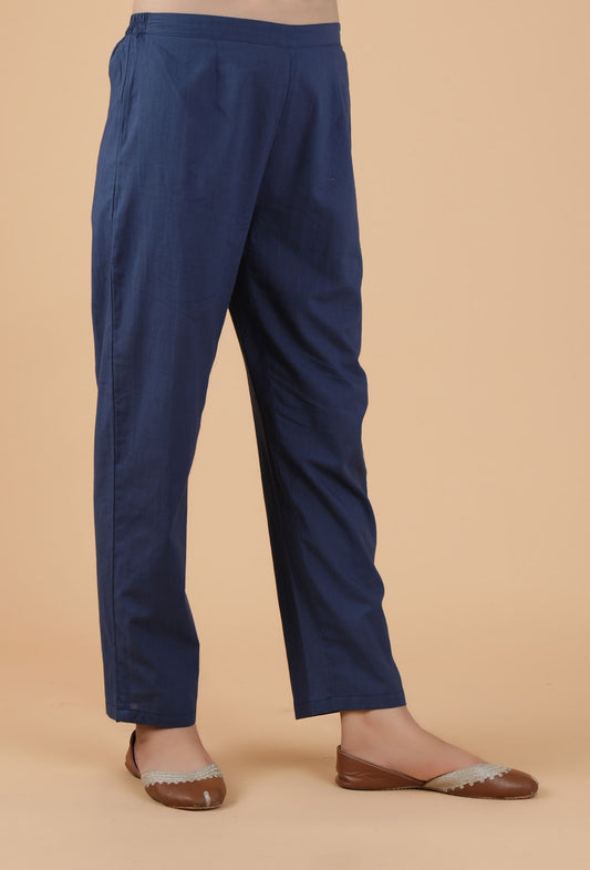 Alekhya Solid Indigo Blue Narrow Fit Pants サイズ S