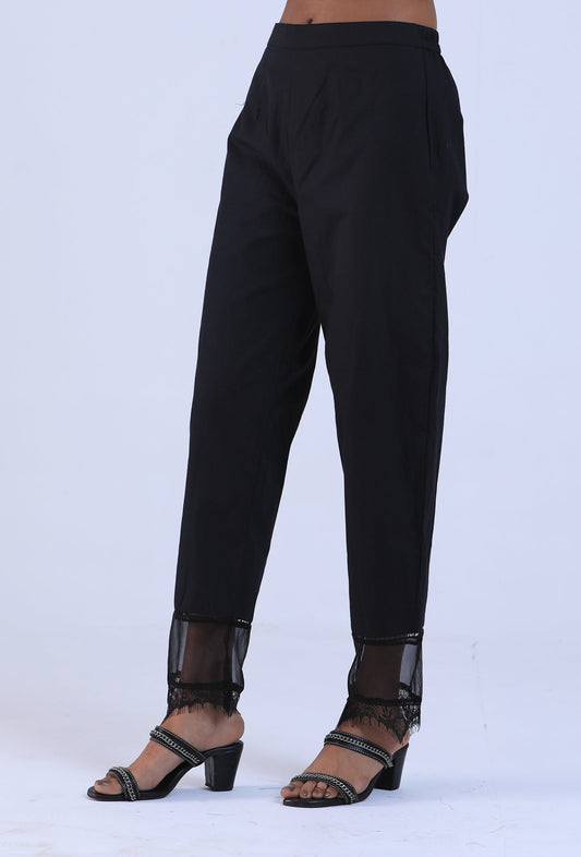 Women Black Cotton Pant サイズ M