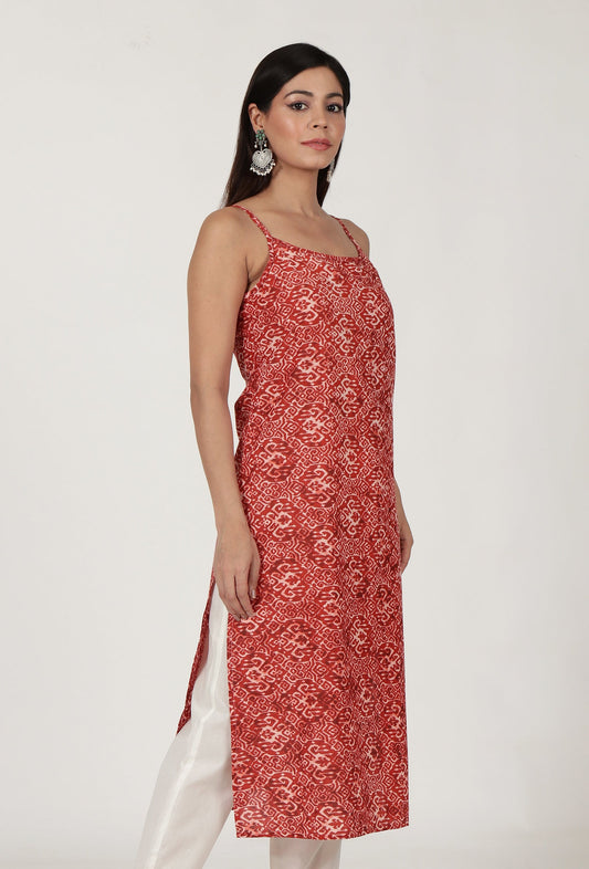 Multi Printed Red Color Cotton Slip サイズ L