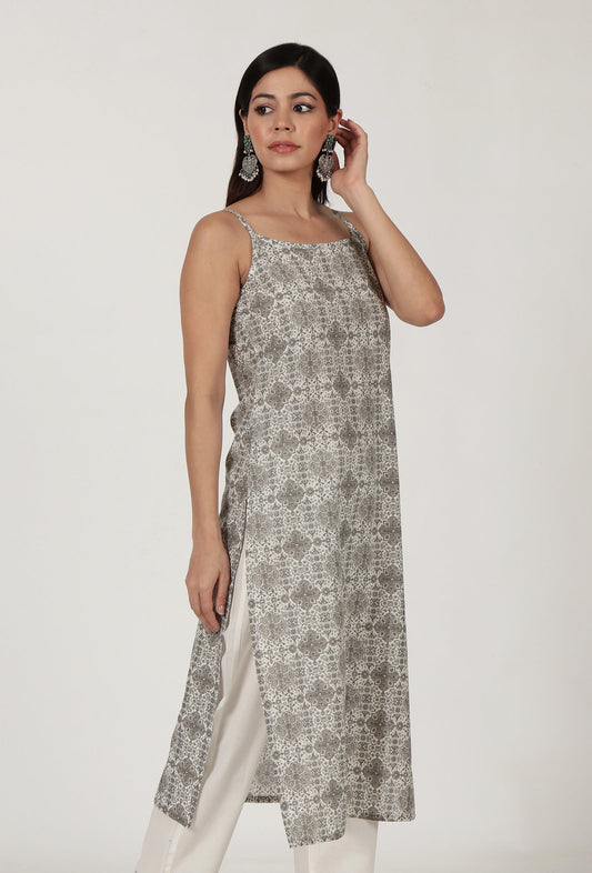 Multi Printed White Color Cotton Slip サイズ M