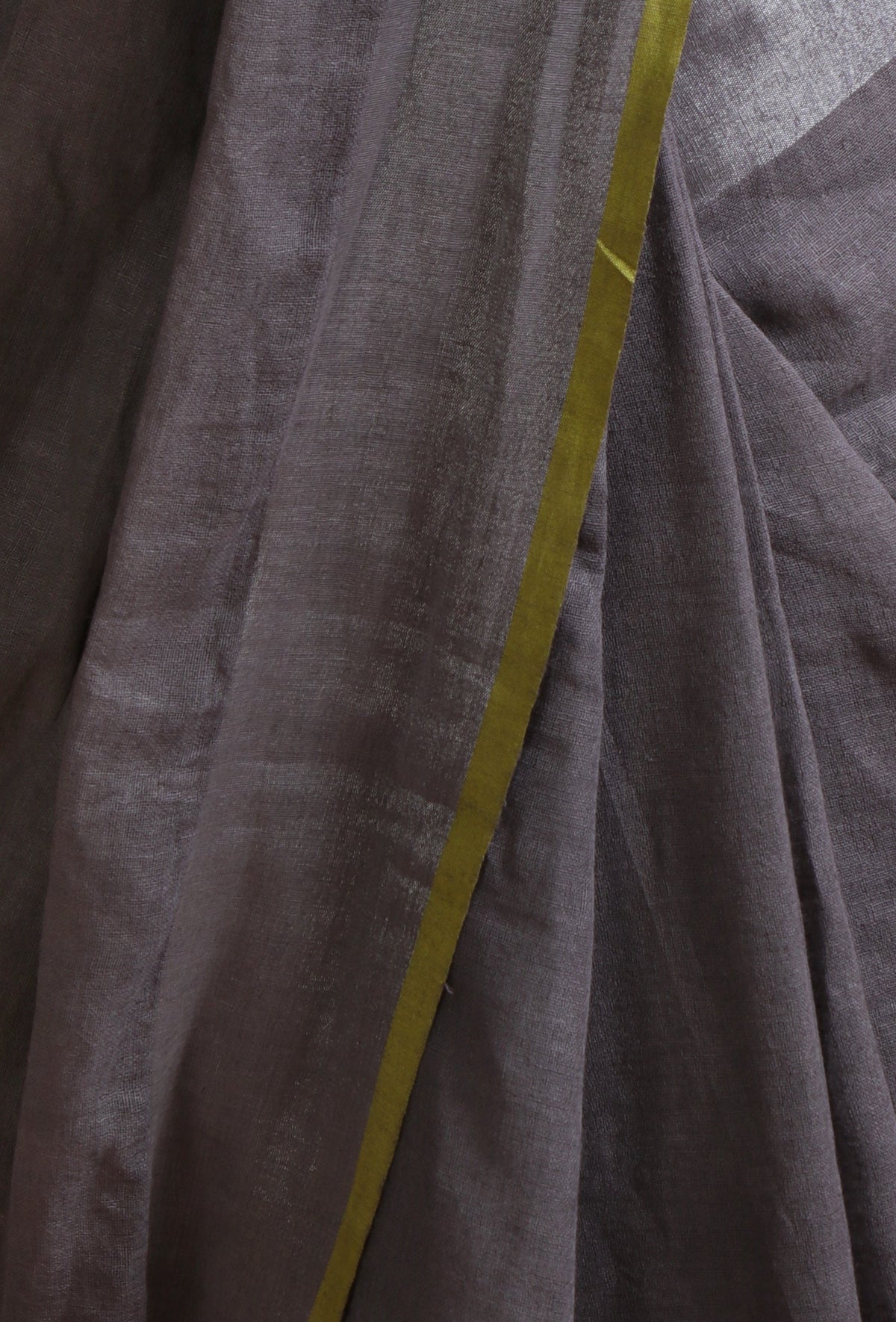 Grey Cotton Linen Saree with Unstitched Blouse