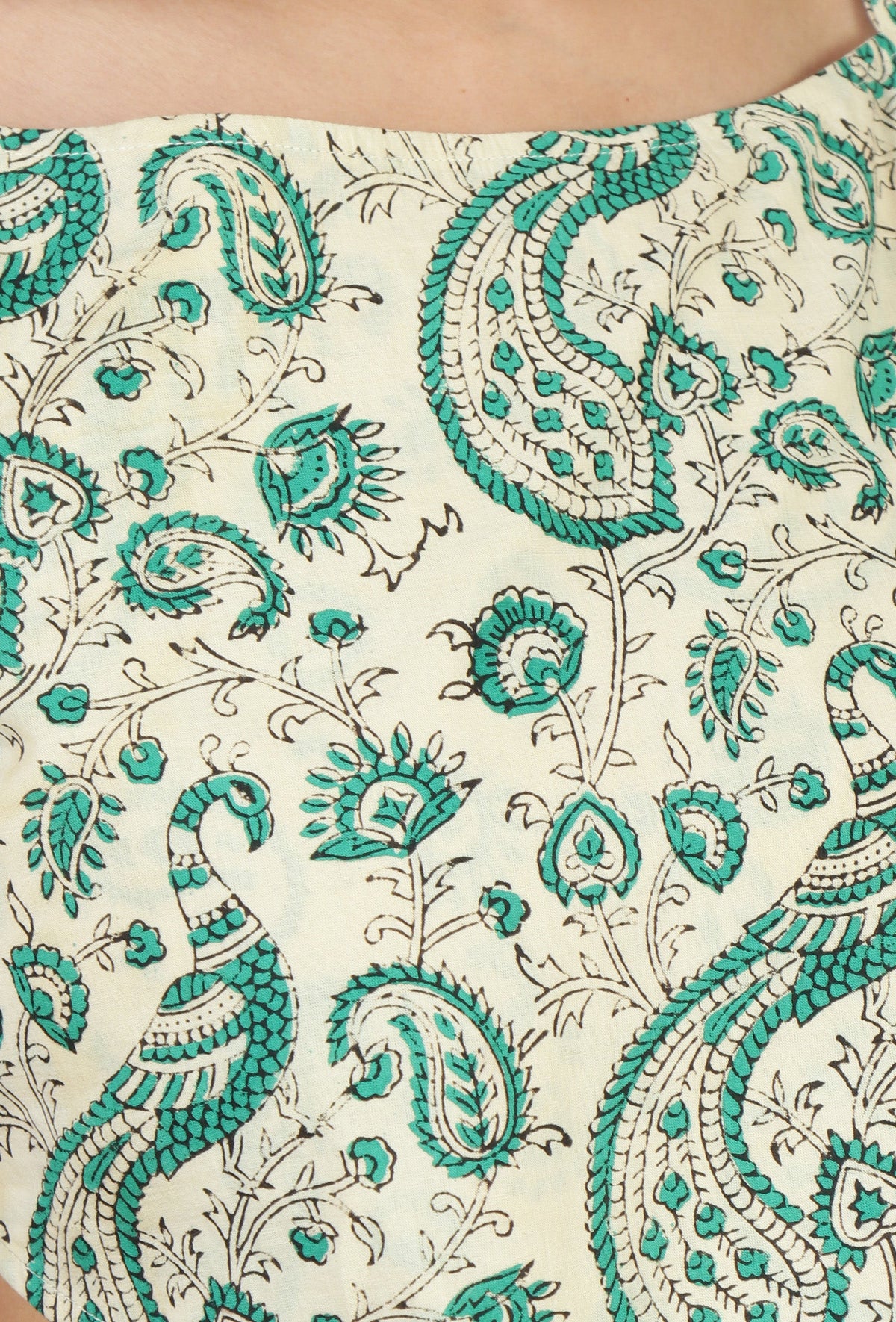Botanical Green Kota Doriya Saree Without Blouse