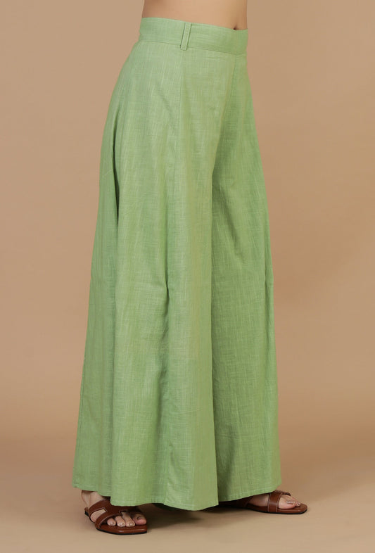 Light Green Cotton Palazzo Pants サイズ XS