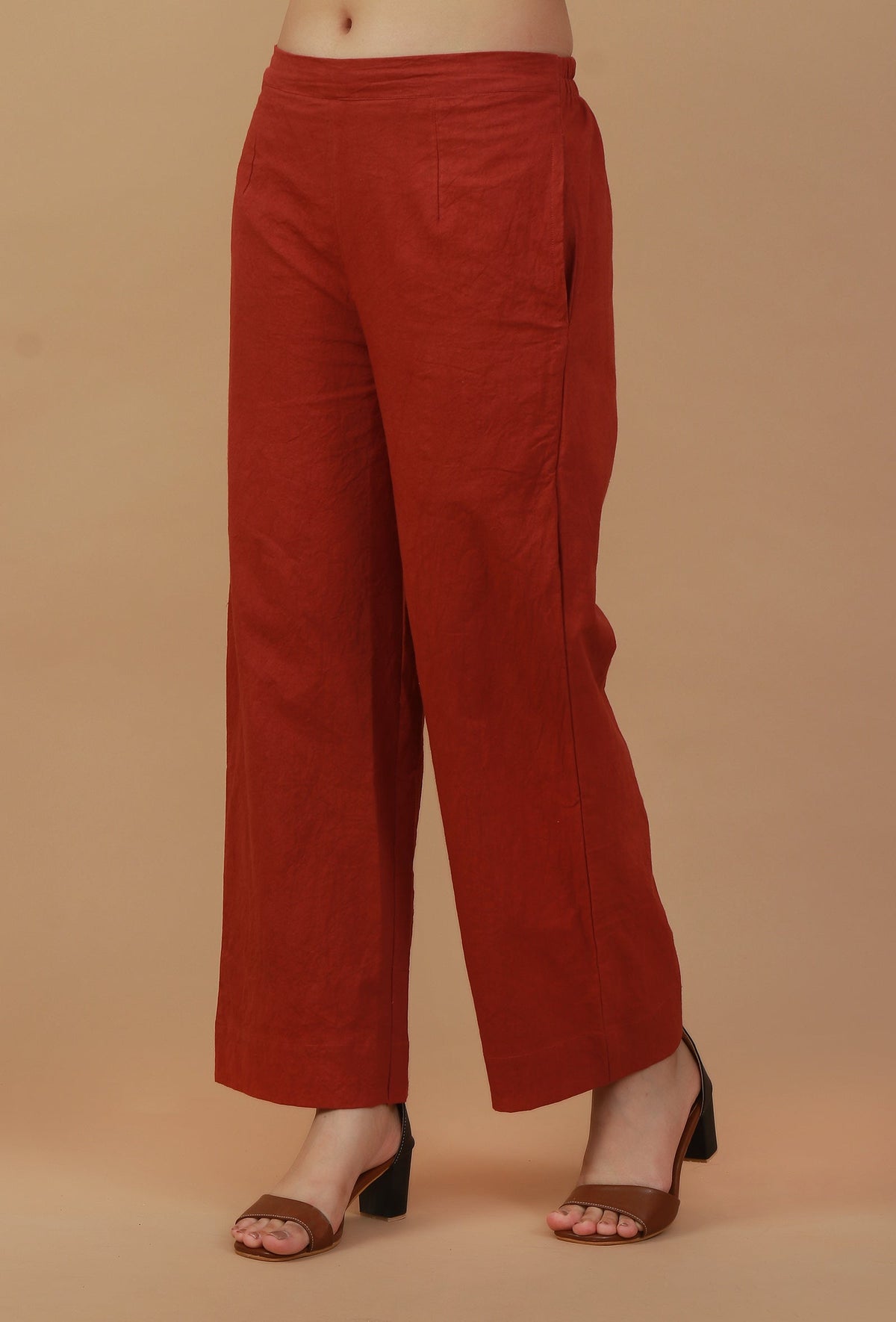 Rust Cotton Straight Pants サイズ S
