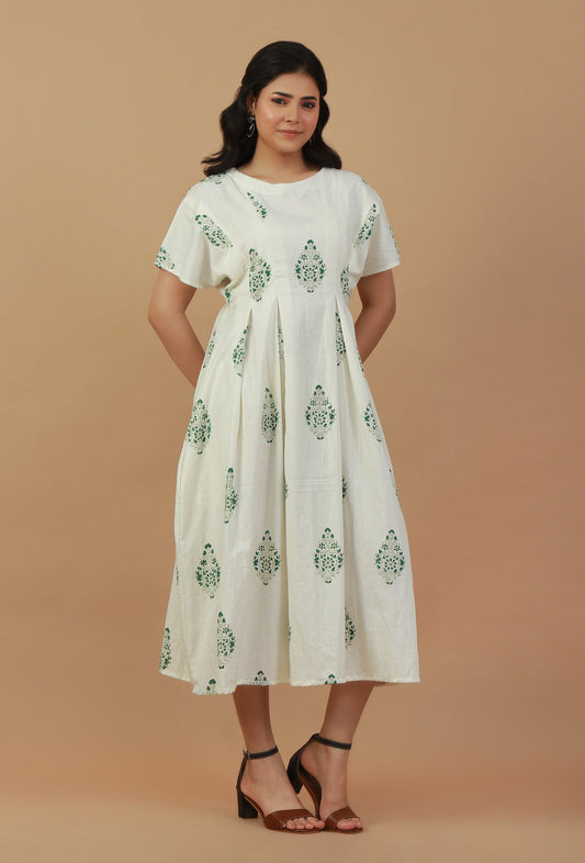 The Meadow Muse Pleated Midi Dress サイズ S
