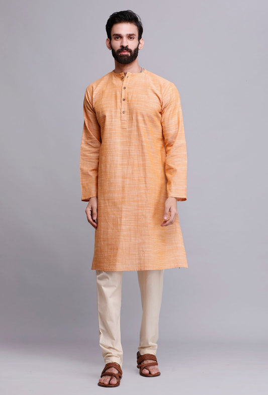 Set of 2: Peach Orange Cotton Kurta Pyjama サイズ 36