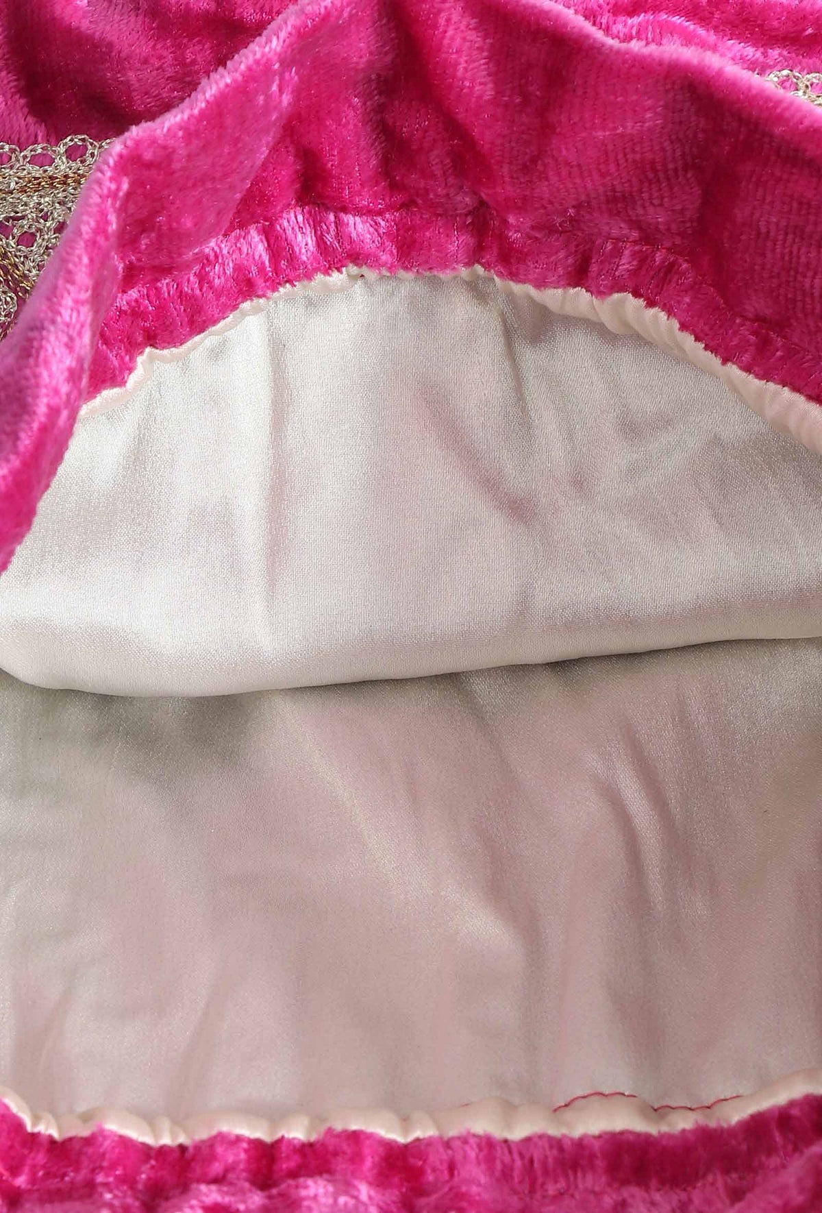 Plum Pink Velvet Tila Embroidery Potli