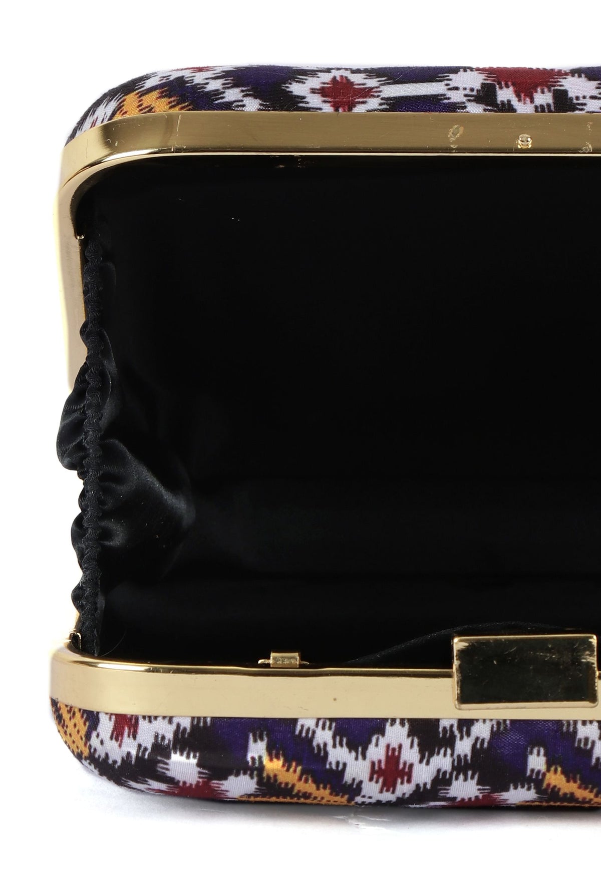 Leela Blue & Multi Patola Print Square Box Clutch