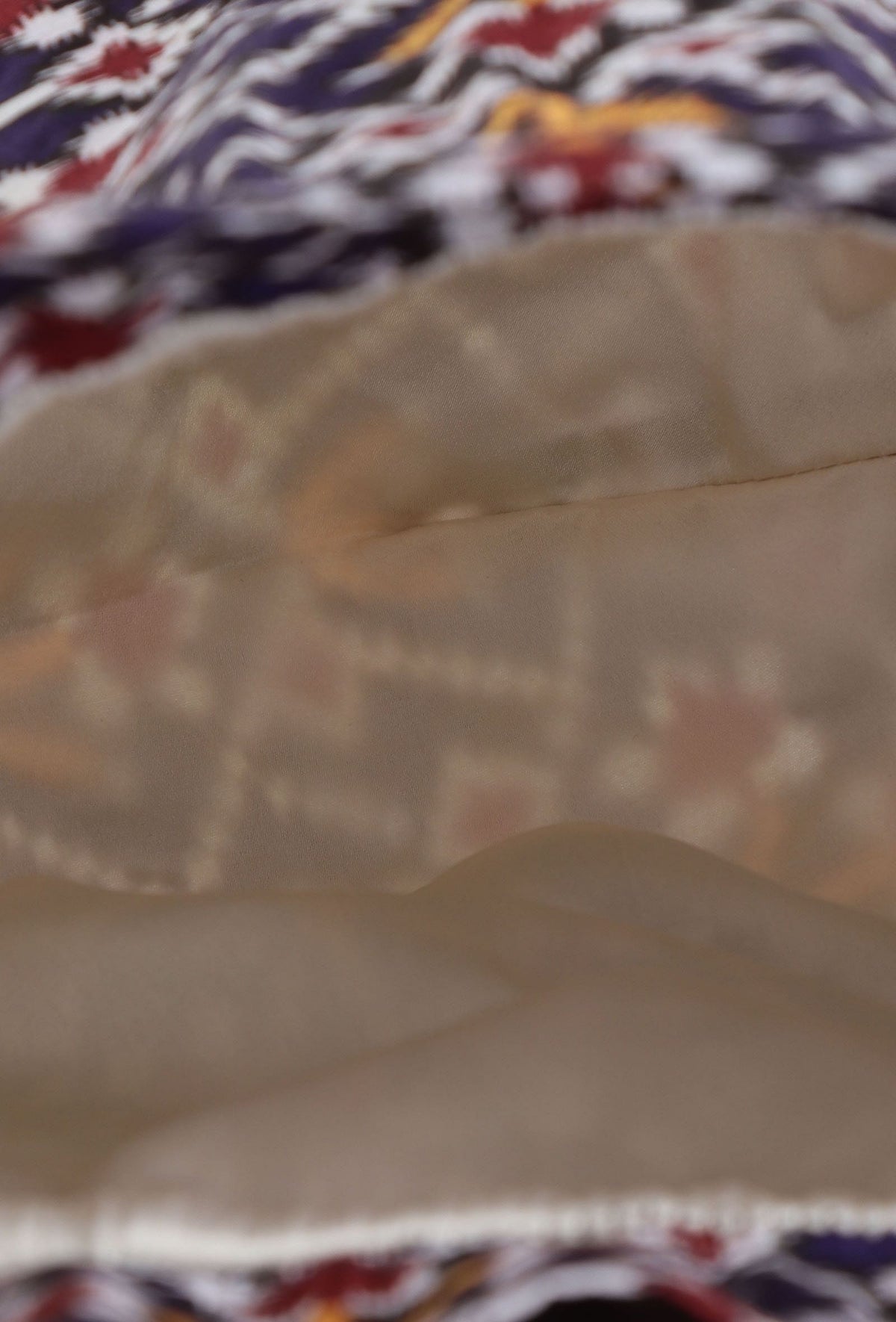 Chahat Blue, White & Multi Silk Patola Print Potli With Tassels
