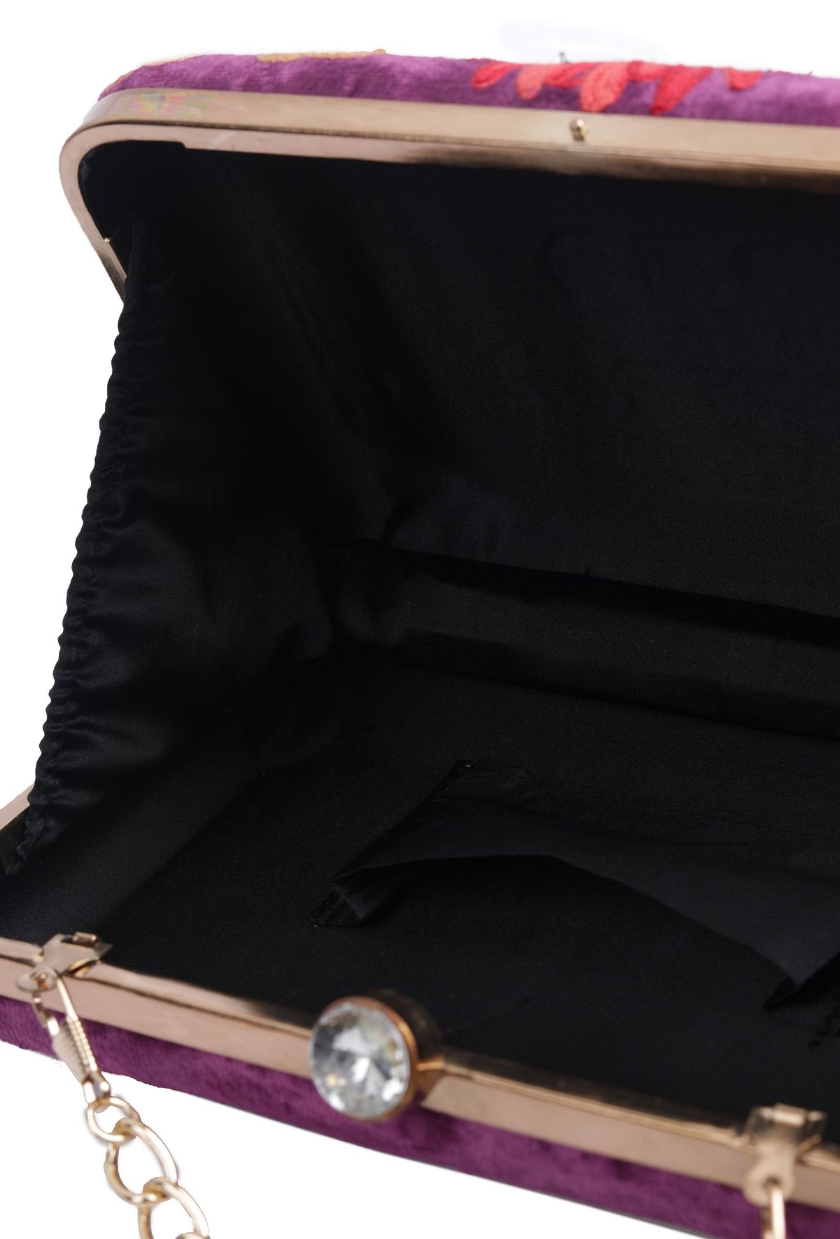Purple Velvety Rectangular Clutch