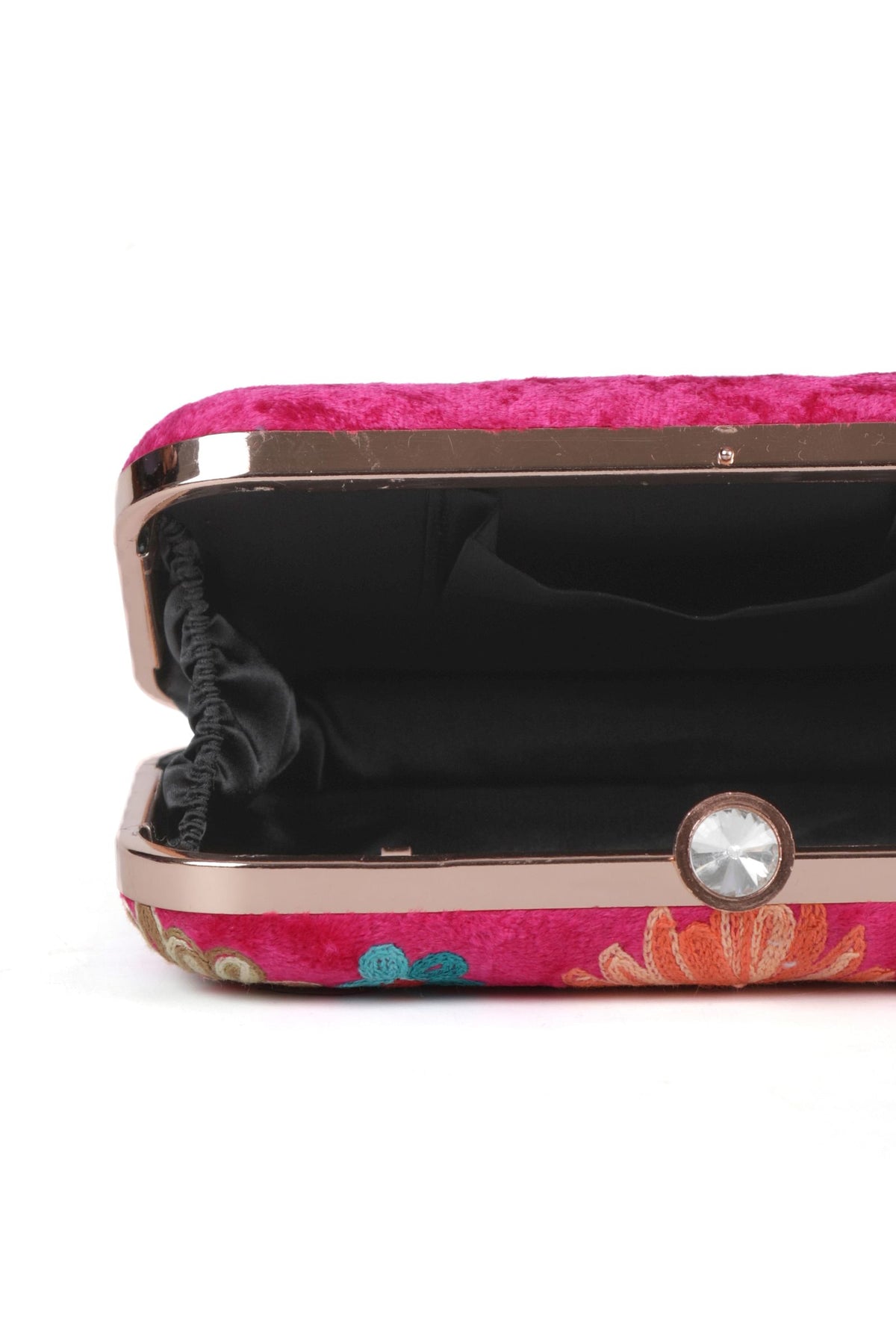 Pink Velvety Rectangular Clutch