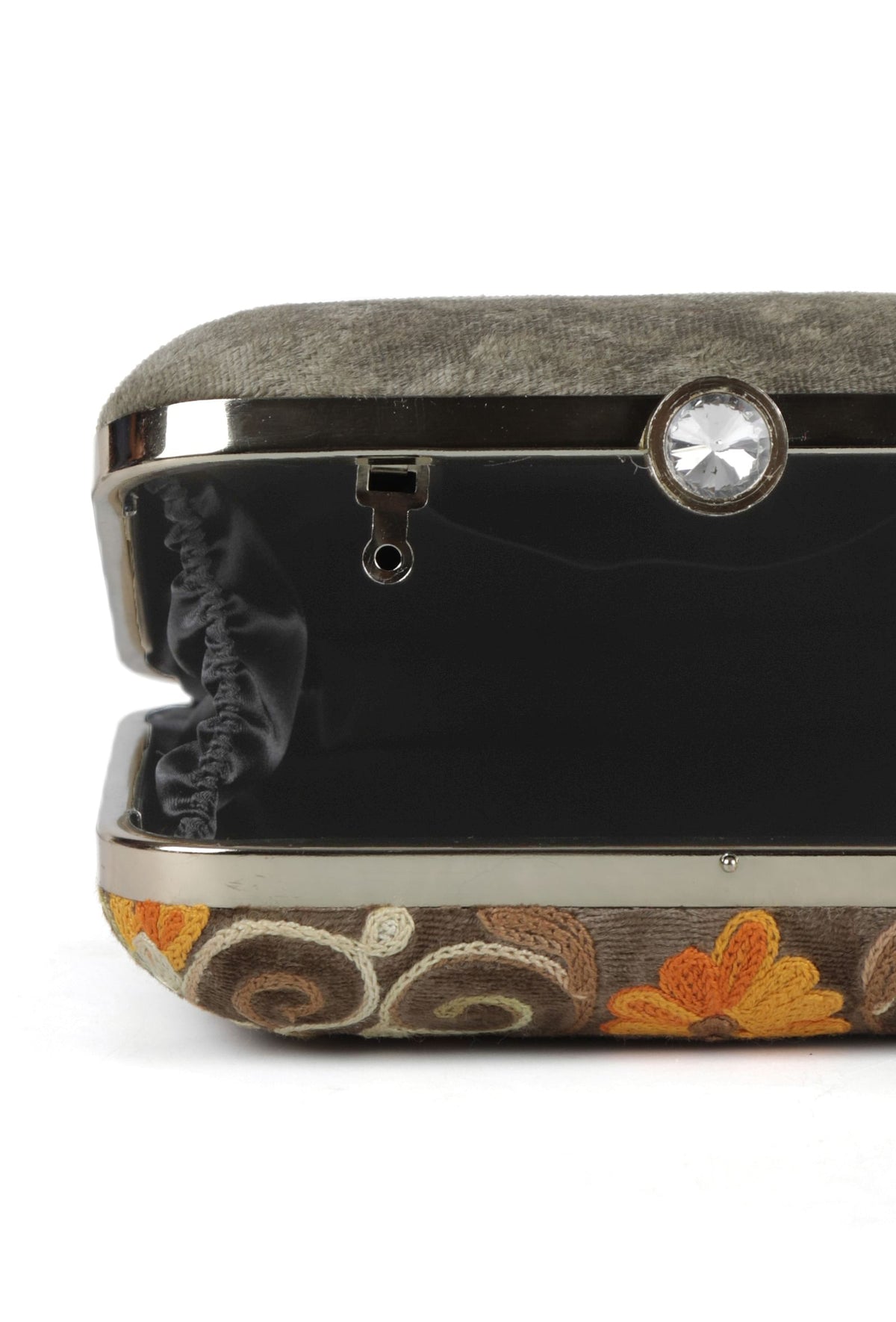 Olive Green Velvety Box Clutch