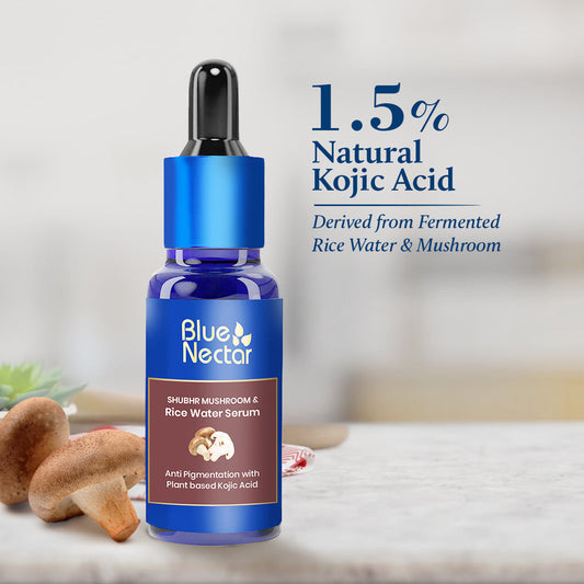 Shubhr Kojic Acid Serum for Pigmentation and Dark Spots with Rice Water and Mushroom(13 herbs, 30ml) 30ml