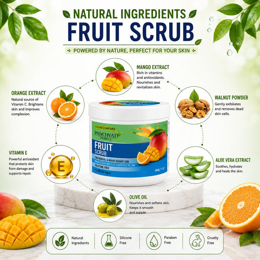 【Panchvati Herbals】 Fruit Scrub|フルーツ スクラブ 大容量|800ml