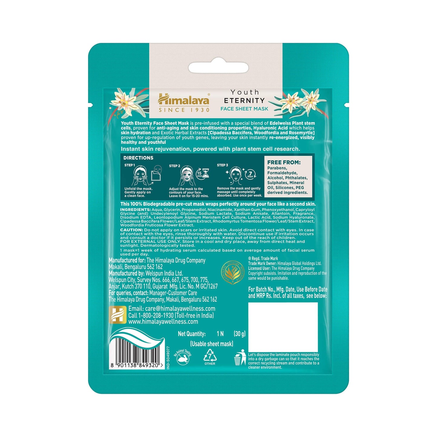 Himalaya Youth Eternity Face Sheet Mask 30g