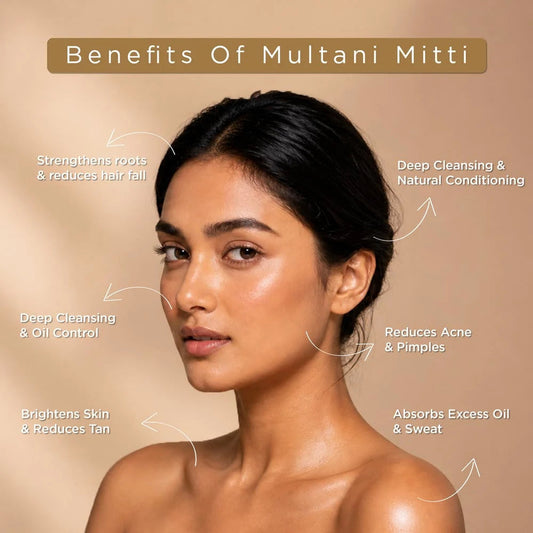 【Indus Valley】 Bio Organic Multani Mitti Powder - Pack of 4 (800gm)|ビオ オーガニック ムルタニミッティパウダー|800g