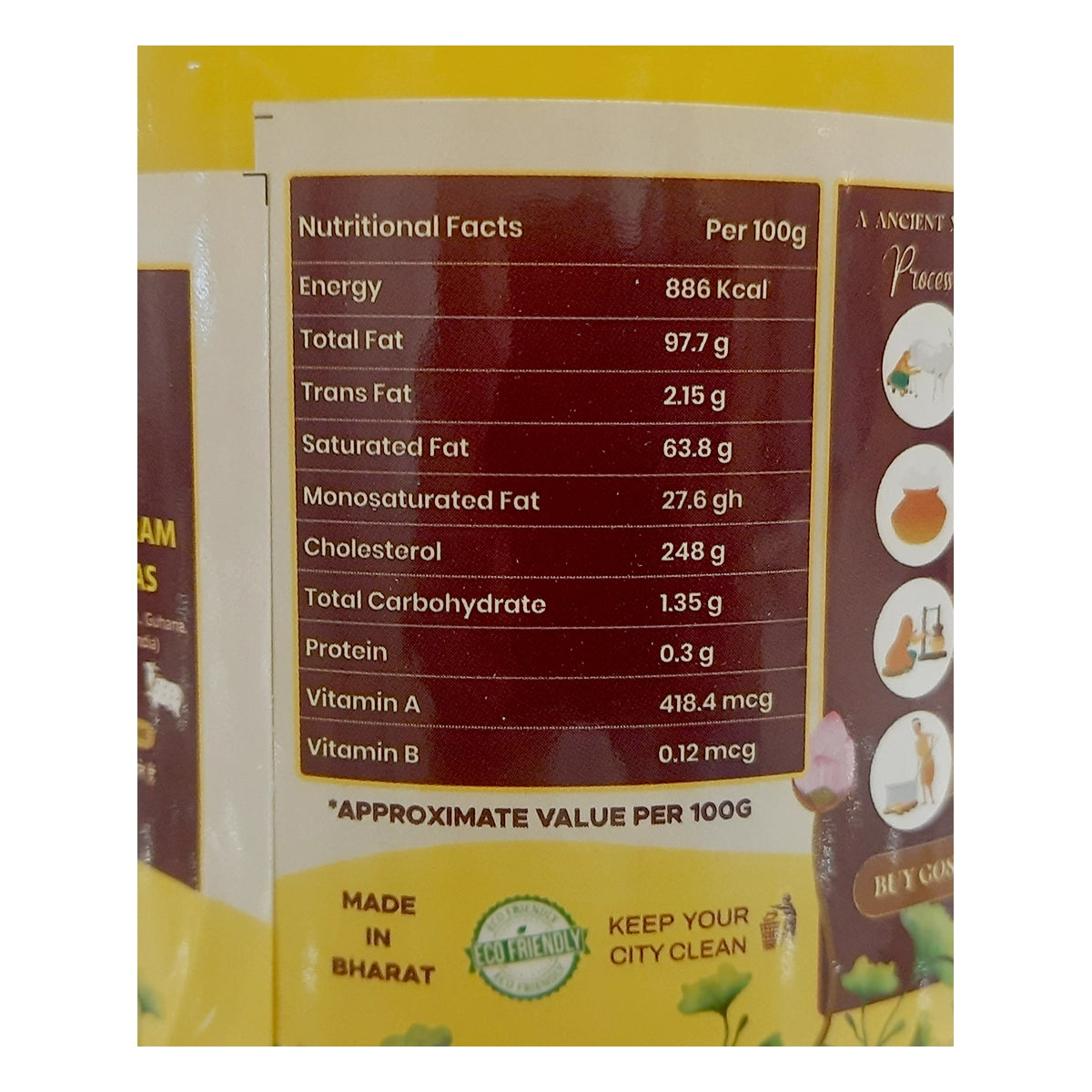 【Patanjali】 Bilona Vedlakshna A2 Cow Ghee|ビローナ ヴェドラクシュナ A2 カウギー|1L