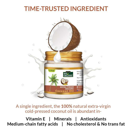 【Indus Valley】 Bio Organic Extra Virgin Coconut Oil for Hair and Skin|ビオ オーガニック エクストラバージン ココナッツオイル ヘア&スキン用|175ml