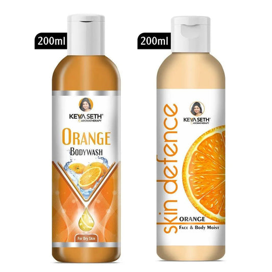Complete Winter Care Combo with Orange Body Wash 200ml + Skin Defence Orange Face & Body Moisturizer 200ml 400ml