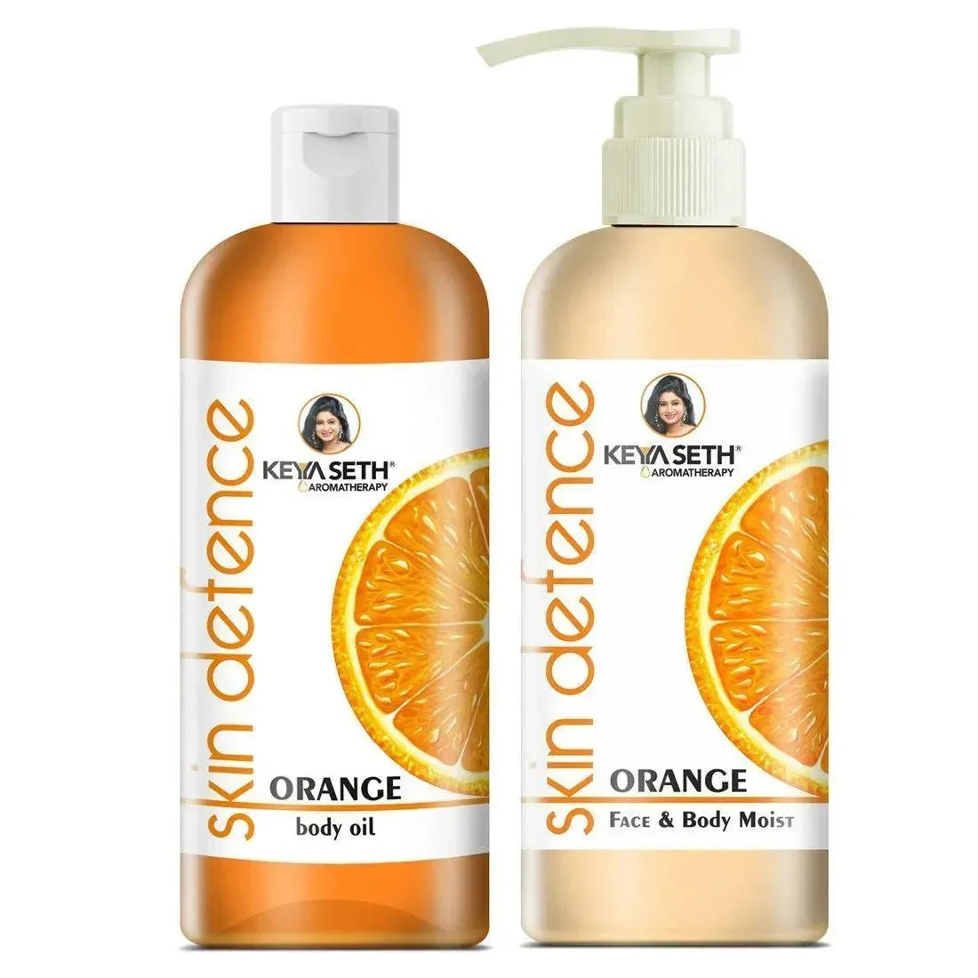 Complete Winter Skin Care Combo Enriched with Vitamin C, Skin Defence Orange Body Oil 400ml + Orange Face & Body Moisturizer 400ml 800ml