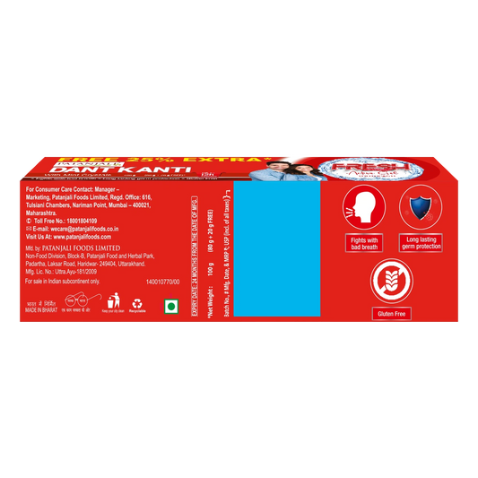 Dant Kanti Fresh Active Gel Toothpaste 80g+25%extra