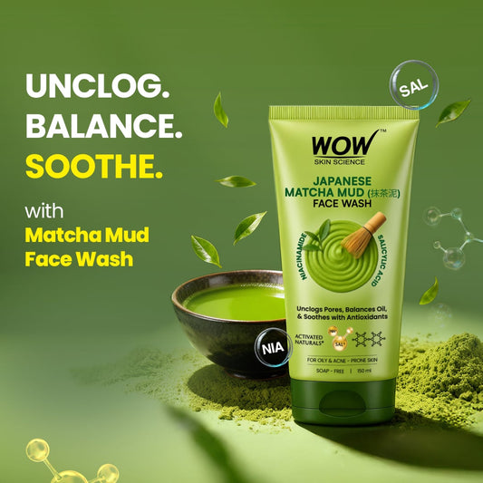 Japanese Matcha Mud Face Wash Purifies and Balances Oily Skin 150ml