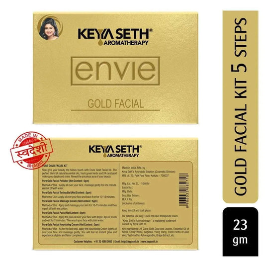 Envie Gold Facial Kit- White & Bright, Instant Radiance Shine & Youthful Glow for Women All Skin Types 23g x 3
