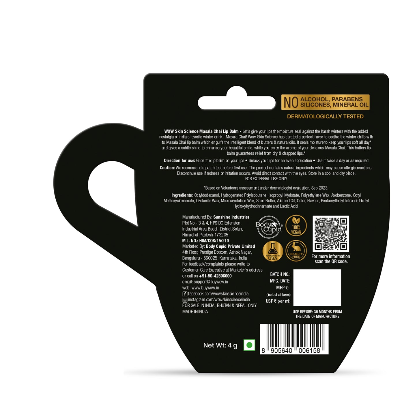 Masala Chai Lip Balm Moisture Seal & Nostalgic Flavor Shine 4gm