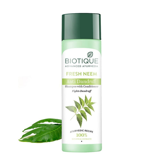 【Biotique】 FRESH NEEM Scalp Care Shampoo & Conditioner|FRESH ニーム フケ対策 シャンプー コンディショナー|120ML