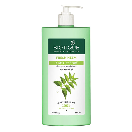 【Biotique】 FRESH NEEM Scalp Care Shampoo & Conditioner|FRESH ニーム フケ対策 シャンプー コンディショナー|650ML