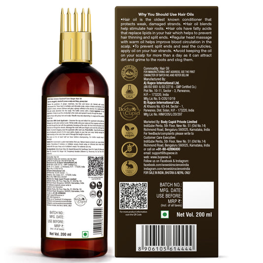 WOW Skin Science ジンジャー ヘアオイル コームアプリケーター付き 200ml
