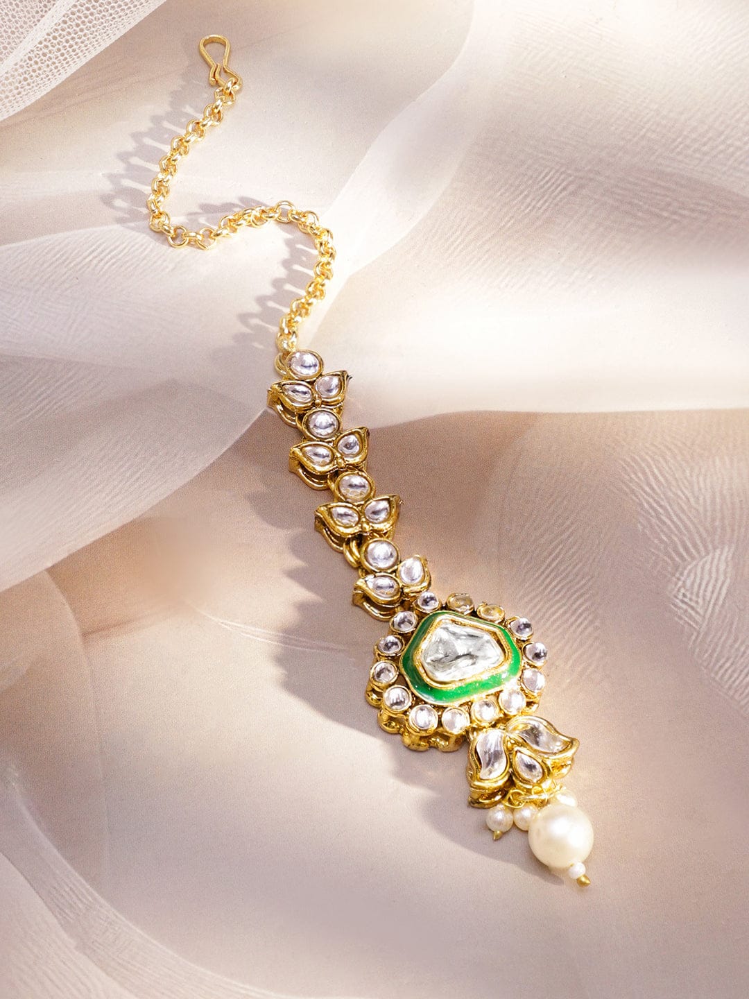 Green Symphony Kundan Necklace Set フリーサイズ