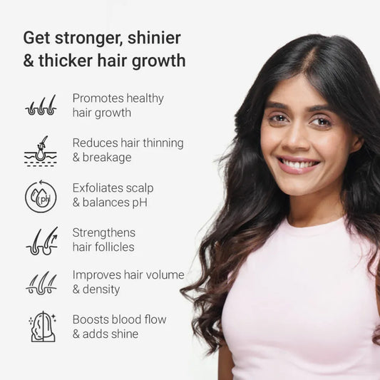 Grow Strong Combo - Super Shampoo 300ml + Serum 30ml - Free Derma Roller + Scalp Massager 300ml