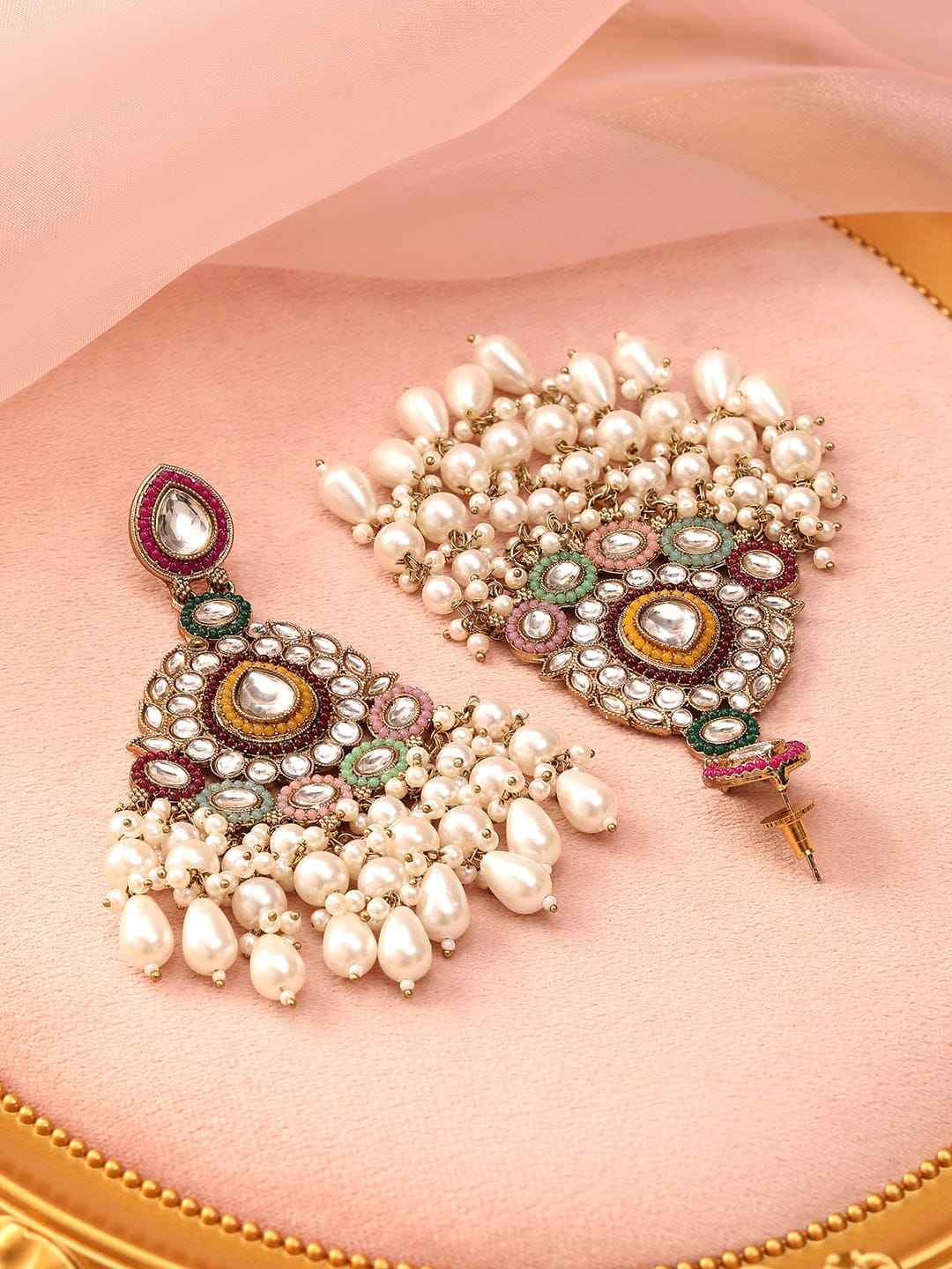 Heritage Charm Multitone Chandbali フリーサイズ