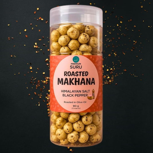 【SURU】 Himalayan Salt & Black Pepper Roasted Makhana|ヒマラヤソルト&ブラックペッパー ローストマカナ(ハスの実)|90g