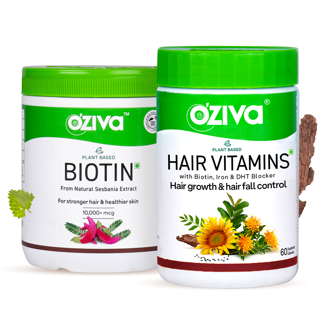 Hair Vitamins & Biotin for Thicker Hair & Hair Fall Control - 60 Capsules + 125g 125g
