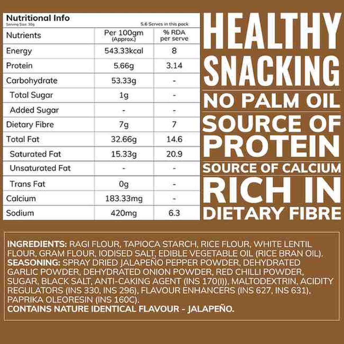 Jalapeno Ragi Chips 57g