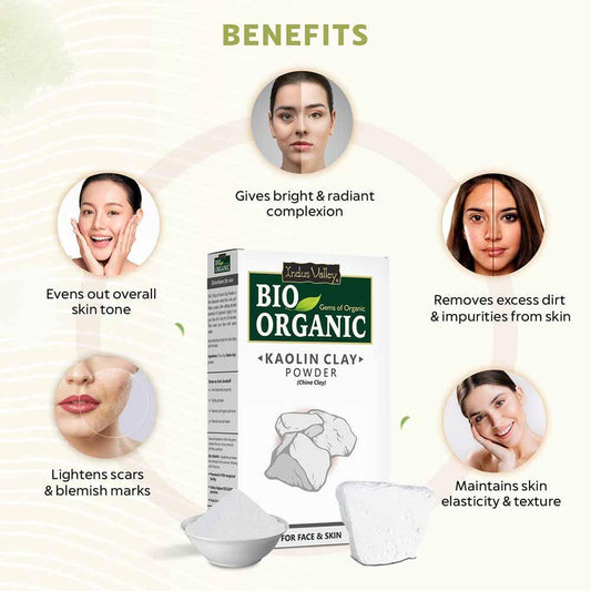 【Indus Valley】 Bio Organic Kaolin Clay Powder|ビオ オーガニック カオリン クレイパウダー|200g