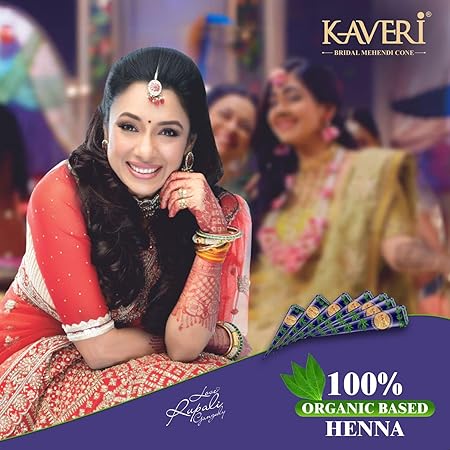 Kaveri Natural Henna Mehendi Cone for Hands Dark Stain with Nilgiri Oil